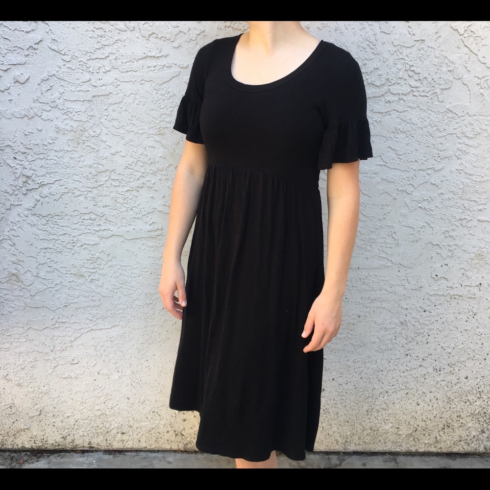 Modest Sweet Claire Black Bell Sleeve Dress